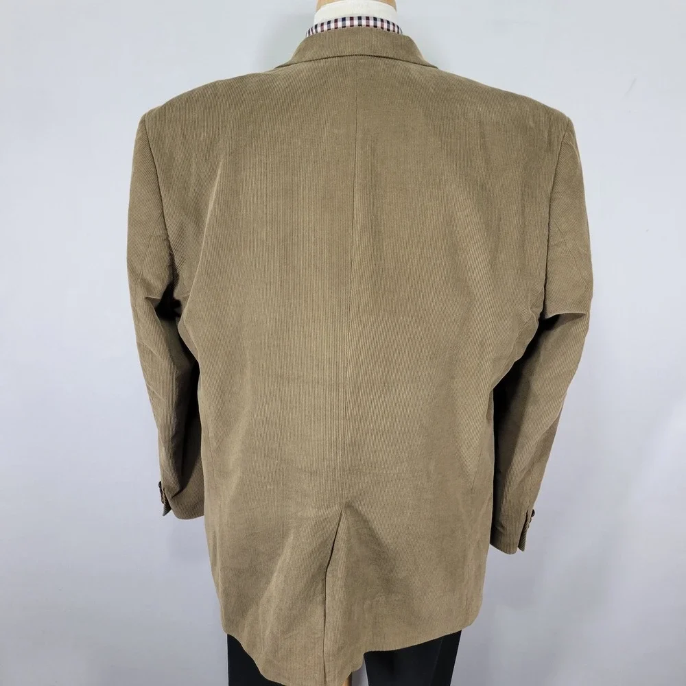 Lauren Ralph Lauren Men's Sport‎ Coat Blazer Two Button Tan Cotton Corduroy 48L